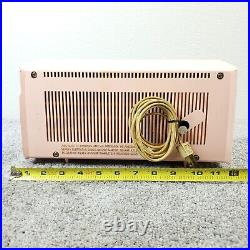 Motorola Model C24-P Tube Radio Clock AM Pink Vintage MCM Mid Century Works