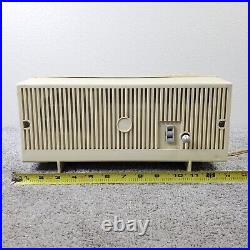Motorola Model C5W Tube Radio Clock AM Pushbutton White 1960's Vintage MCM Works