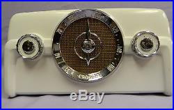 Nice Vintage 1950 Crosley 10-135 White Dashboard Bakelite Radio Upgraded Works