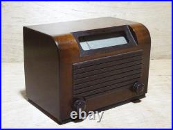 NISSEI Vintage Vacuum Tube Radio Showa Retro Wooden Tabletop Parts Repair Junk