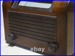 NISSEI Vintage Vacuum Tube Radio Showa Retro Wooden Tabletop Parts Repair Junk