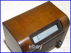 NISSEI Vintage Vacuum Tube Radio Showa Retro Wooden Tabletop Parts Repair Junk