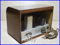 NISSEI Vintage Vacuum Tube Radio Showa Retro Wooden Tabletop Parts Repair Junk
