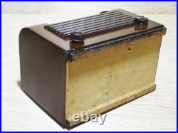 NISSEI Vintage Vacuum Tube Radio Showa Retro Wooden Tabletop Parts Repair Junk