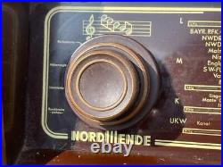 NORDMENDE Fidelio 55 wooden made tube radio vintage tested 1955 vintage