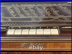 NORDMENDE Fidelio 55 wooden made tube radio vintage tested 1955 vintage