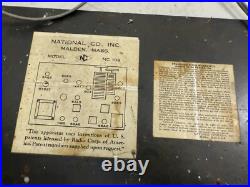 National NC-109 Vintage Shortwave Tube Radio Receiver Ham SW AM Bands National NC-109 Vintage Shortwave Tube Radio Receiver Ham SW AM Bands