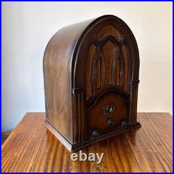 National Panasonic R-140 Tube Radio Cathedral Wooden Antique 1933 Vintage Rare