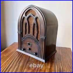 National Panasonic R-140 Tube Radio Cathedral Wooden Antique 1933 Vintage Rare