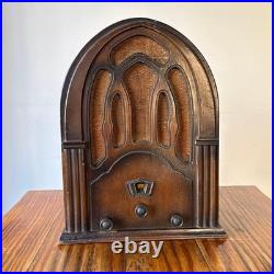 National Panasonic R-140 Tube Radio Cathedral Wooden Antique 1933 Vintage Rare