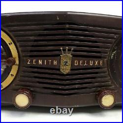 Needs Repair Vintage Zenith Deluxe Tube Radio Alarm Clock MCMBakelite