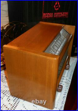Nice Vintage 1940's Stewart Warner 51t56 Tube Wood Am Radio Restored Works Great
