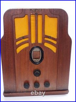 Nice Vintage Philco Model 610 Wood Tombstone Tube Cathedral Radio Working