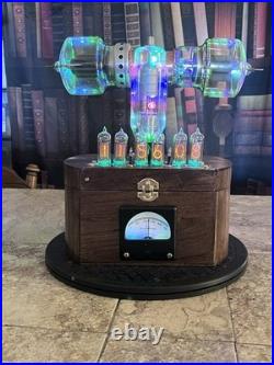 Nixie Clock IN-14 Retro Steampunk. With Vintage Vacuum Tubes From Radio History Nixie Clock IN-14 Retro Steampunk. With Vintage Vacuum Tubes From Radio History