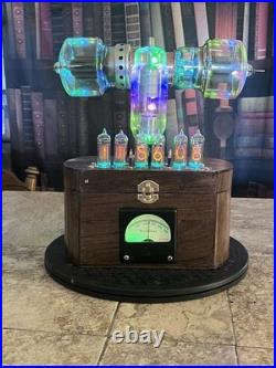Nixie Clock IN-14 Retro Steampunk. With Vintage Vacuum Tubes From Radio History Nixie Clock IN-14 Retro Steampunk. With Vintage Vacuum Tubes From Radio History