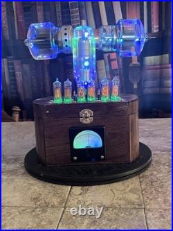 Nixie Clock IN-14 Retro Steampunk. With Vintage Vacuum Tubes From Radio History Nixie Clock IN-14 Retro Steampunk. With Vintage Vacuum Tubes From Radio History