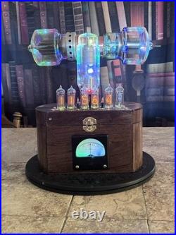 Nixie Clock IN-14 Retro Steampunk. With Vintage Vacuum Tubes From Radio History Nixie Clock IN-14 Retro Steampunk. With Vintage Vacuum Tubes From Radio History