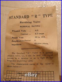 OLD RARE ENGLISH VINTAGE MARCONI RADIO VALVE TYPE R NIB 1930s Collectable Tube