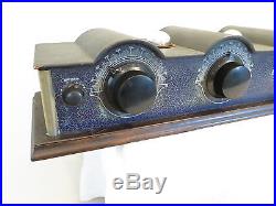 OLD VINTAGE 1920s BLUE NEUTROWOUND ANTIQUE BREADBOARD TUBE RADIO & BOTTOM TAGS