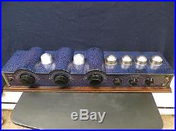 OLD VINTAGE 1920s EXCELLENT CHROME CAP BLUE NEUTROWOUND ANTIQUE BREADBOARD RADIO