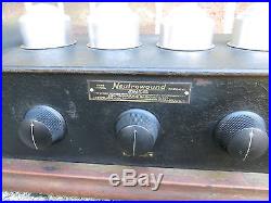 OLD VINTAGE 1920s EXCELLENT NEUTROWOUND ANTIQUE METAL CAP BREADBOARD TUBE RADIO