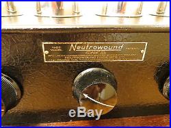 OLD VINTAGE 1920s NEAR MINT CHROME CAP NEUTROWOUND ANTIQUE BREADBOARD TUBE RADIO