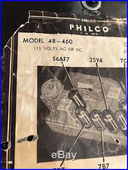 Old Antique Philco 48-460 Hippo Vintage Bakelite Tube Radio Working
