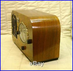 Old Antique Wood Aircastle Vintage Tube Radio Restored & Working with Tuning Eye