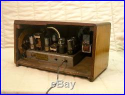 Old Antique Wood Automatic Vintage Tube Radio Restored & Working Art Deco Set