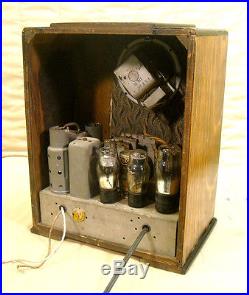 Old Antique Wood Coronado Vintage Tube Radio Restored & Working Tombstone