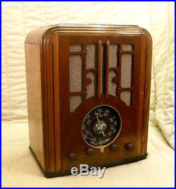 Old Antique Wood Crosley Vintage Tube Radio -Restored Working Art Deco Tombstone