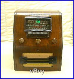 Old Antique Wood Crosley Vintage Tube Radio Restored & Working Deco Table Top