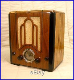 Old Antique Wood Crosley Vintage Tube Radio Restored & Working Mini Tombstone