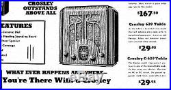 Old Antique Wood Crosley Vintage Tube Radio Restored & Working Tombstone