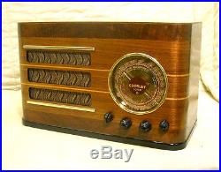 Old Antique Wood Crosley Vintage Tube Radio Restored & Working with Mirror Dial