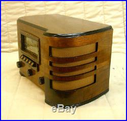 Old Antique Wood Crosley Vintage Tube Radio Restored & Working with Tuning Eye