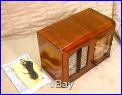 Old Antique Wood Emerson Vintage Tube Radio Restored Art Deco Ingraham Cabinet