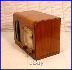 Old Antique Wood Emerson Vintage Tube Radio Restored Art Deco Ingraham Cabinet
