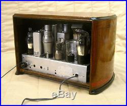 Old Antique Wood Emerson Vintage Tube Radio -Restored Working & Ingraham Cabinet