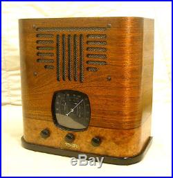 Old Antique Wood Kadette Vintage Tube Radio -Restored Working Art Deco Tombstone