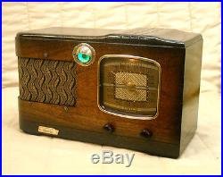 Old Antique Wood Knight Vintage Tube Radio Restored & Working with Tuning Eye