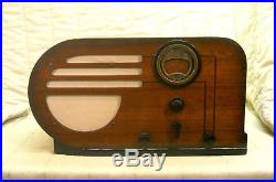 Old Antique Wood Philco Vintage Tube Radio Restored & Working Art Deco Bullet