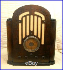 Old Antique Wood RCA Victor Vintage Tube Radio Restored & Working Tombstone