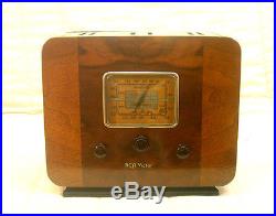 Old Antique Wood RCA Vintage Tube Radio Restored & Working Art Deco Table Top