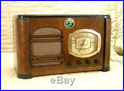 Old Antique Wood Sentinel Vintage Tube Radio Restored Working with Tuning Eye