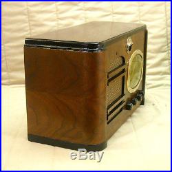Old Antique Wood Sentinel Vintage Tube Radio Restored Working with Tuning Eye