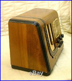 Old Antique Wood Silvertone Meteor Vintage Tube Radio Restored & Working