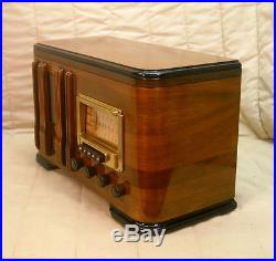 Old Antique Wood Silvertone Vintage Tube Radio Restored & Working Table Top