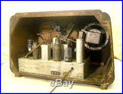 Old Antique Wood Silvertone Vintage Tube Radio Restored & Working w Tuning Eye