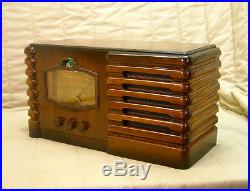 Old Antique Wood Silvertone Vintage Tube Radio Restored & Working with Green Eye